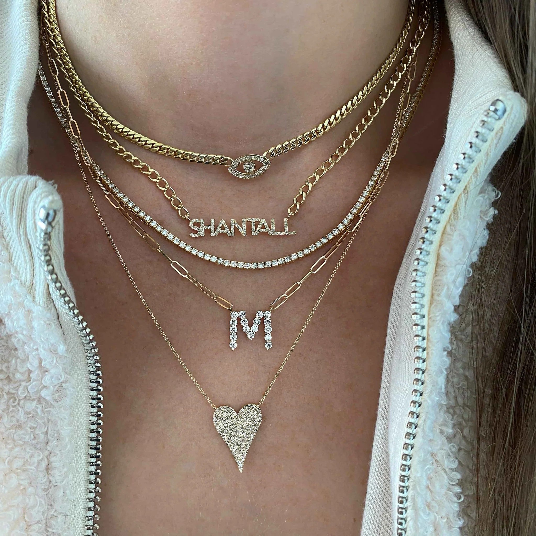 Colar Inicial de Diamantes