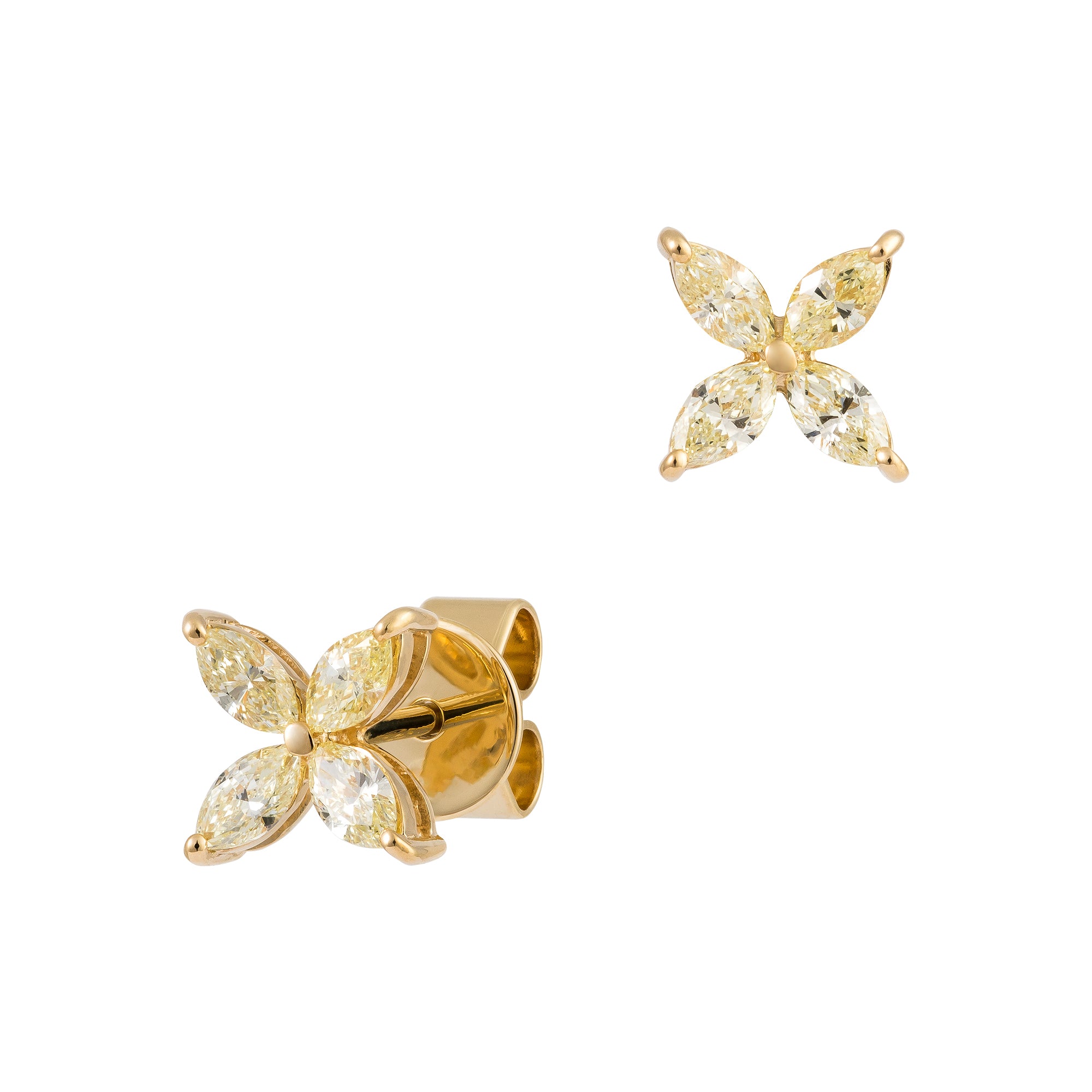 Brinco Flor Fancy Yellow 0.56cts
