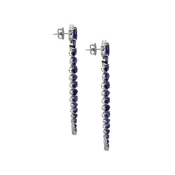 Brinco Longo com Iolitas e Diamantes
