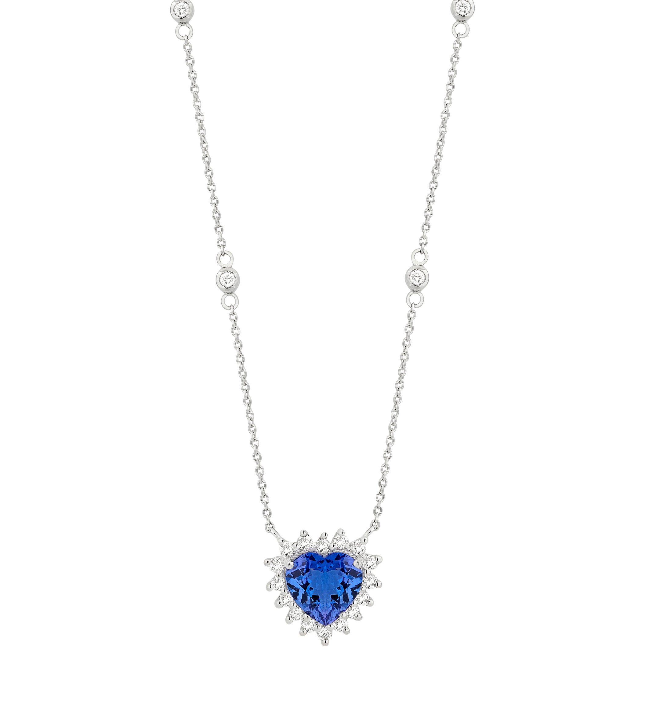 Colar Coração em Tanzanitas e Diamantes